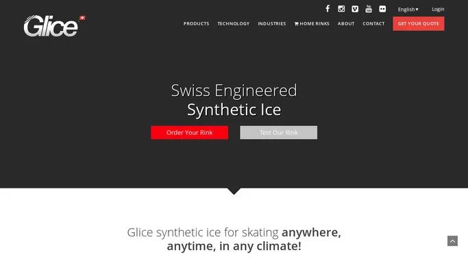 Glice® Superior Synthetic Ice Engineered in Switzerland