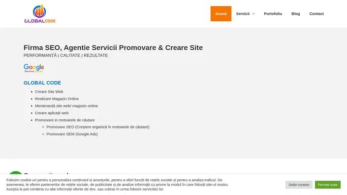 Firma SEO, Agentie Promovare & Servicii Site - Global Code