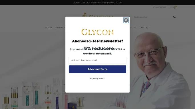 Gama de produse profesionale Glycon cu acid glicolic