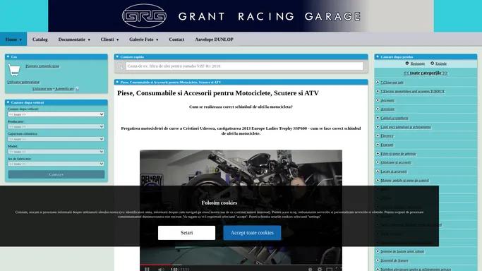Piese, Consumabile si Accesorii pentru Motociclete, Scutere si ATV - Grant Racing Garage