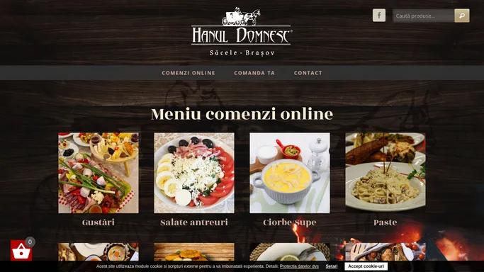 Meniu comenzi online | Restaurant Hanul Domnesc Brasov, Sacele