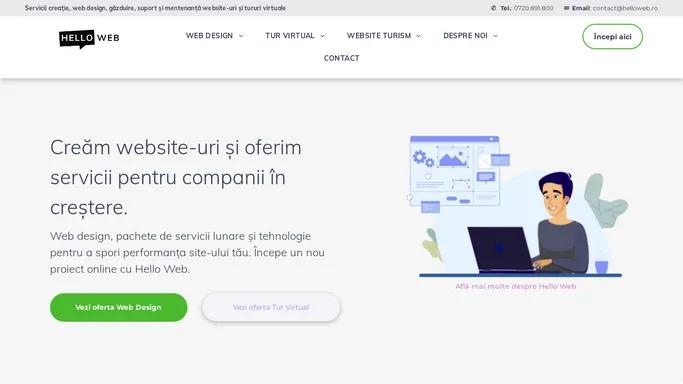Hello Web: servicii de web design, hosting, tur virtual