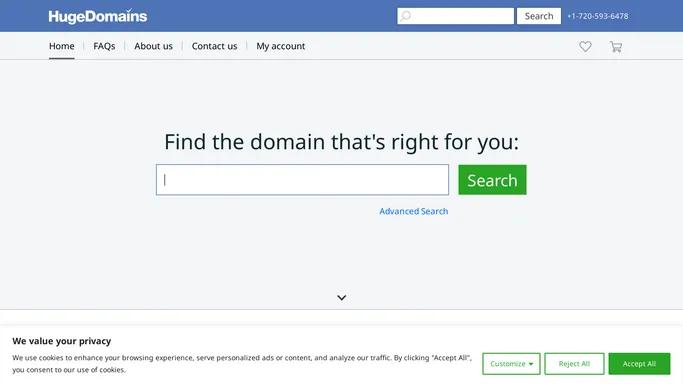 The #1 Source For Domain Names | HugeDomains