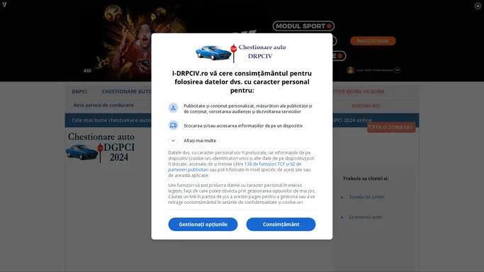 I-drpciv.ro - Chestionare auto DGPCI online 2024, categoria B,C,D,E