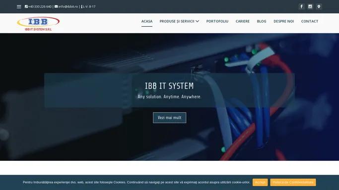 IBB IT SYSTEM | Servicii IT, Echipamente IT, Mentenanta IT, Web design