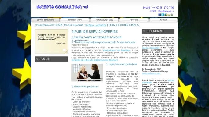 Consultanta accesare fonduri europene | Incepta Consulting