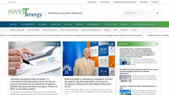 InvesTenergy • Furnizorul media pentru afacerea ta - Stiri energie