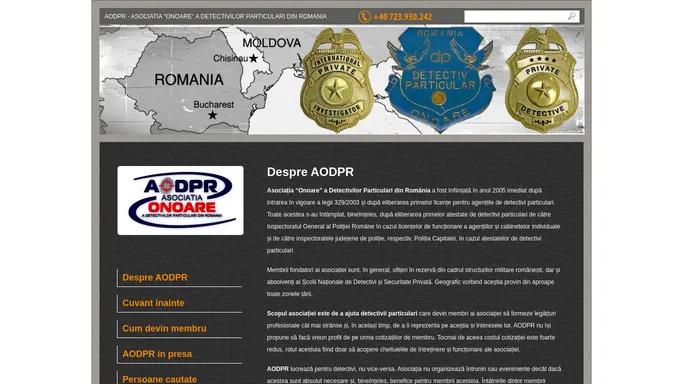 Despre AODPR - Asociatia Detectivilor din Romania : Asociatia Detectivilor din Romania