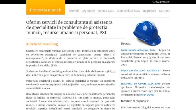 Protectia Muncii Timisoara. SSM si PSI. Aurelian Consulting