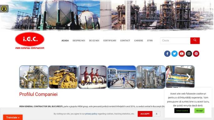 Irem General Contractor lider in domeniul de contructii civile, constructii industriale pentru gaz, petrol si apa.