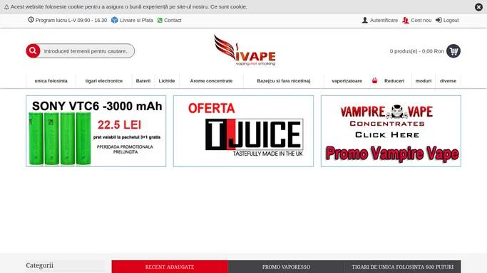 ivape magazin de tigari electronice, lichide cu nicotina si accesorii