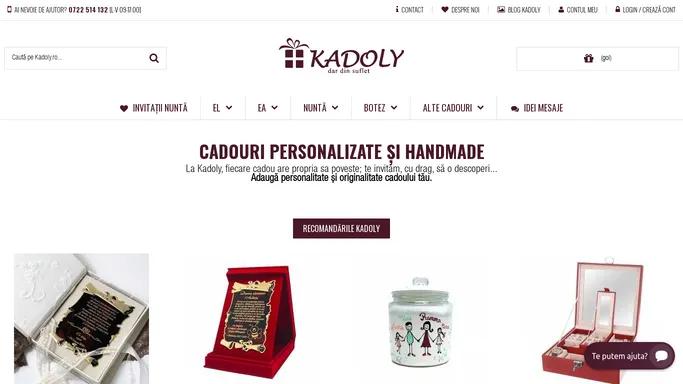 Cadouri personalizate si handmade de la Kadoly.ro