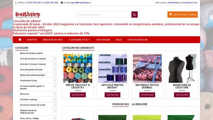 Merceria on-line Kreativshop.ro. Alege calitatea!