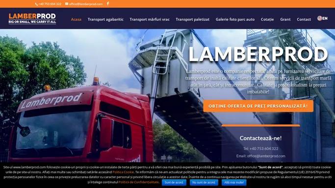 Lamberprod | Transport marfa | Transport agabaritic | Transport special