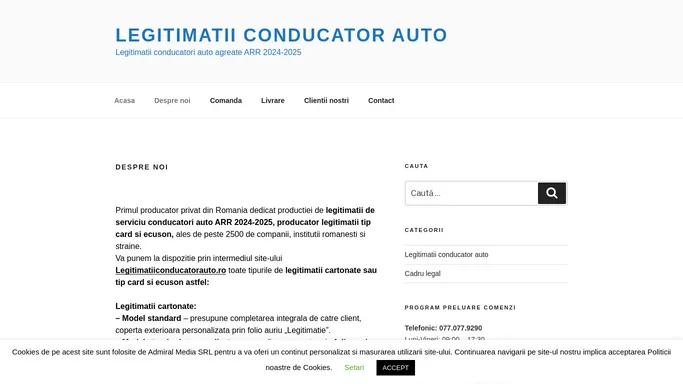 Legitimatii conducator auto agreate ARR model 2022-2023 | Despre noi - Legitimatii conducator auto