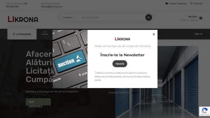 LIKRONA – LIKRONA – Magazine Licitatii on-line