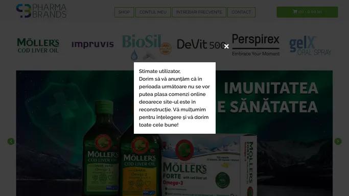 Magazin Online Pharma Brands – Descopera gama noastra variata de suplimente alimentare. Moller’s, Impruvis, BioSil, Perspirex, DeVit 500, GelX. Produse de incredere.