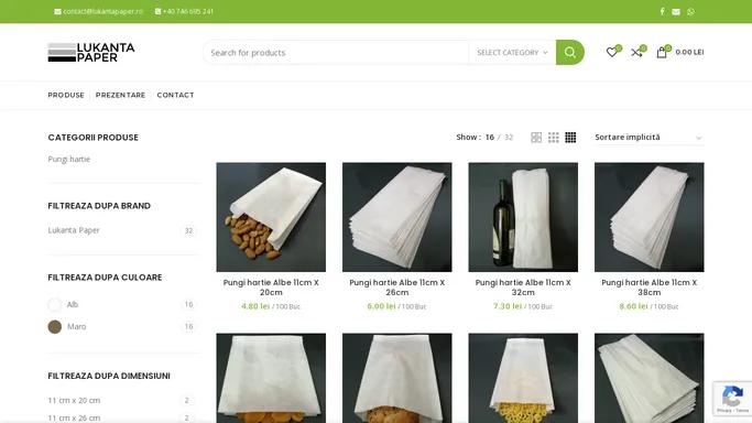 Pungi hartie – Lukanta Paper – Producator pungi hartie biodegradabile, de diferite dimensiuni si diferite domenii de activitate