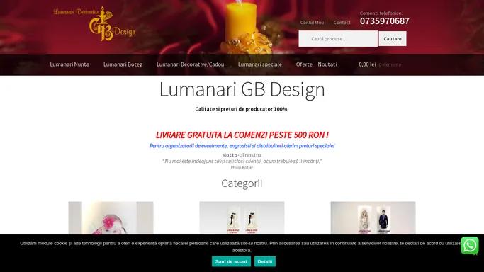 Lumanari GB Design - Lumanari de nunta si botez - lumanari decorative
