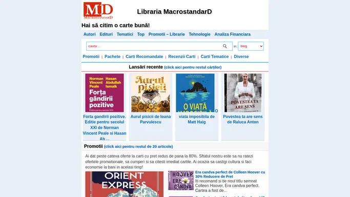 Libraria MacrostandarD iti recomanda cele mai bune carti la cel mai mic pret!