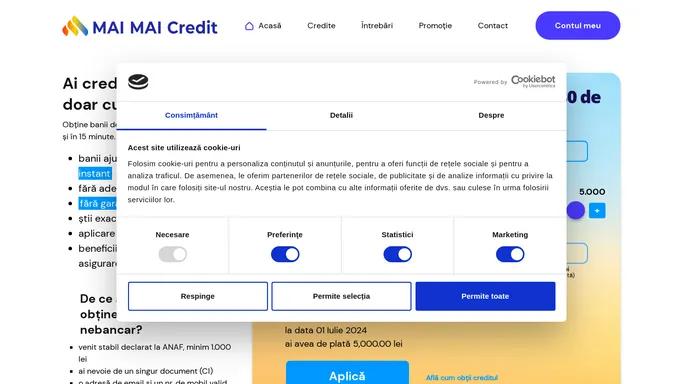 MAI MAI Credit IFN - Credite rapide, 100% online