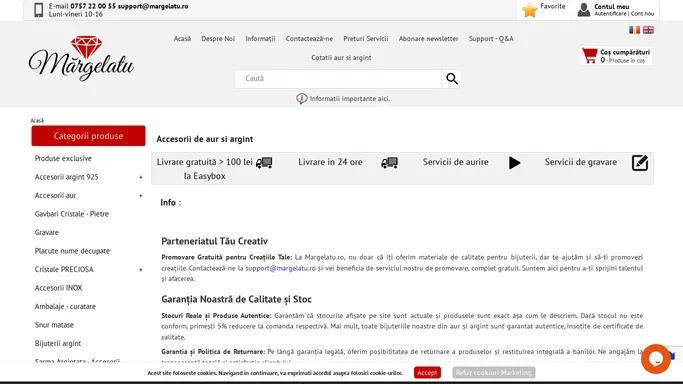 accesorii aur si argint 925 Accesorii argint 925 si aur Margelatu