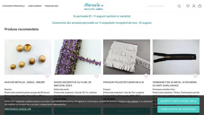 Mercerie Online Marusia - Accesorii industria textila, mercerie, pasmanterie