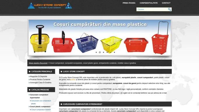 Cosuri cumparaturi, europaleti europubele, cosuri plastic gunoi, echipamente curatenie, mobilier casa si gradina