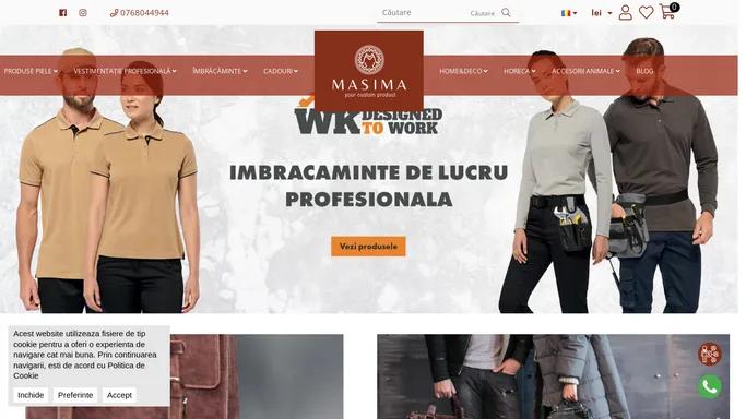 MASIMA- curele, tunici bucatari, sorturi, huse din piele, imbracaminte profesionala, personalizate