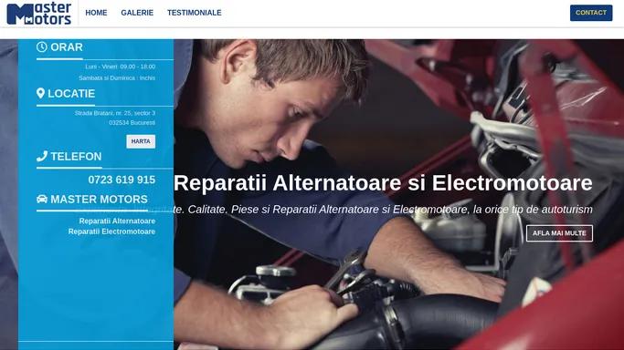 Reparatii Alternatoare si Electromotoare Auto - Piese in Stoc - Master Motors