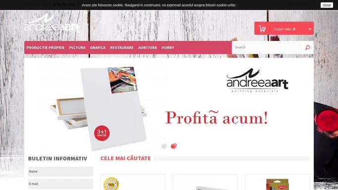 Magazin materiale pictura, rame, panza, pensule, culori