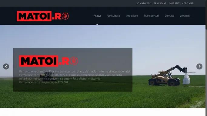 MATOI – Agricultura,Transporturi rutiere de marfuri interne si internationale, Servicii imobiliare