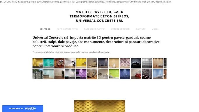 MATRITE PAVELE 3D, GARD TERMOFORMATE BETON SI IPSOS, UNIVERSAL CONCRETE SRL - Matrite pavele