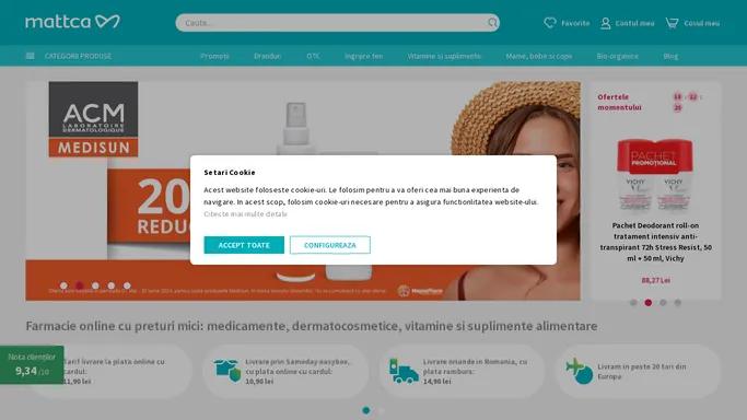 Farmacie Online cu Preturi Mici - Livrare in Romania si Europa | Mattca.ro