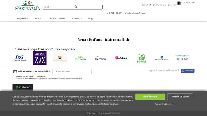Farmacia online Maxifarma - Reteta sanatatii tale!