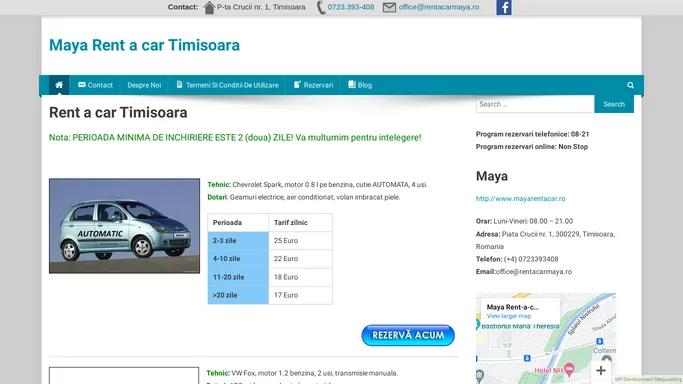 Rent a car Timisoara, Inchirieri auto aeroport | Maya Rent-a-car