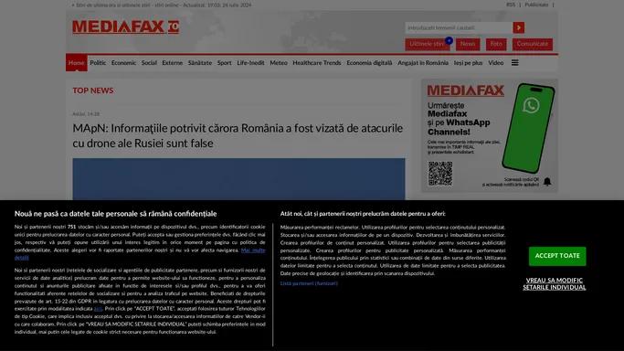 Stiri de ultima ora si ultimele stiri - stiri online - Mediafax