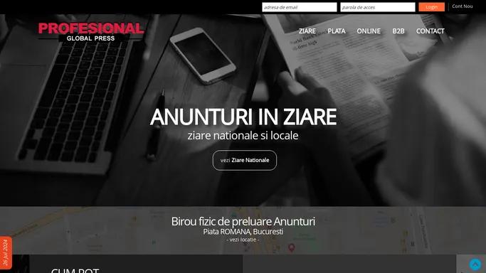 Anunturi ziare nationale si locale - anunturi in mai multe ziare in acelasi timp