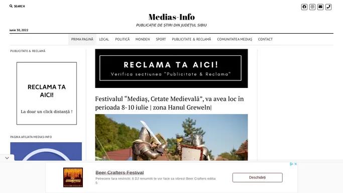 Medias-Info | PUBLICATIE DE STIRI DIN JUDETUL SIBIU