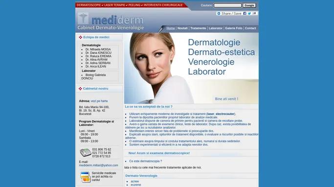 Cabinet dermatologie, dermato-estetica, venerologie si analize laborator