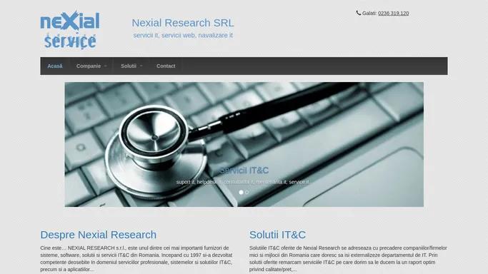 Solutii it&c, asistenta, suport, service echipamente it&c (calculatoare, laptopuri, imprimante, periferice) | Nexial Research SRL Galati, Tulcea