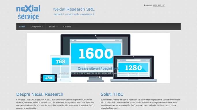 Solutii it&c, asistenta, suport, service echipamente it&c (calculatoare, laptopuri, imprimante, periferice) | Nexial Research SRL Galati, Tulcea