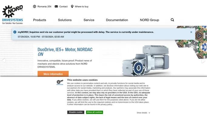 Purchase NORD gear units, geared motors, frequency inverters, decentralised drive technology | NORD