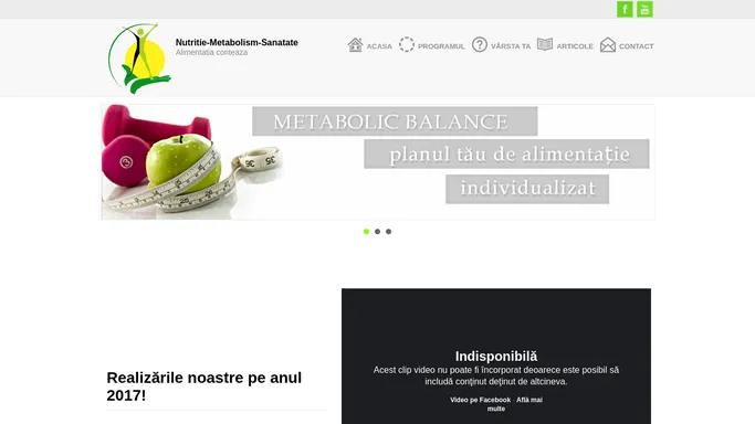 Nutritie-Metabolism-Sanatate | tehnician in nutritie, consultant Metabolic Balance, medic rezident Oana Munteanu