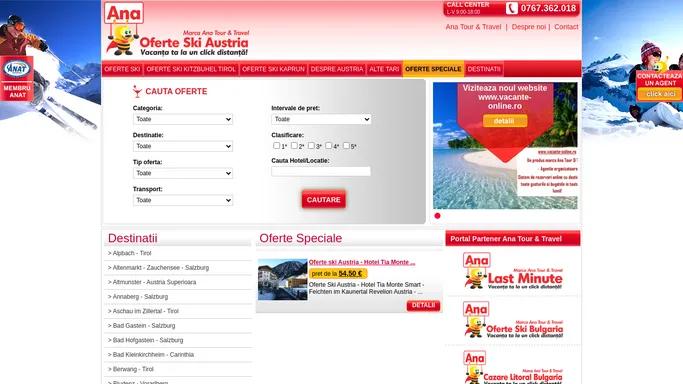 Agentie de turism - oferte vacanta 2024, early booking, oferte charter, vacante ieftine, Oferte Ski Austria