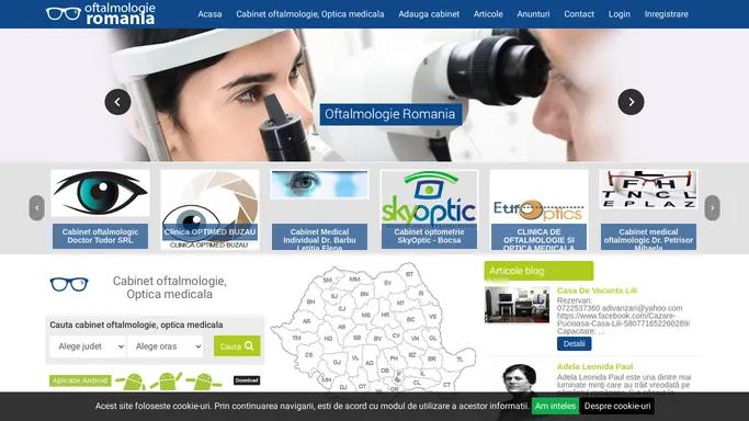 Cabinet oftalmologic, consultatii, ochelari, optica medicala, diagnostic, examen fund de ochi.