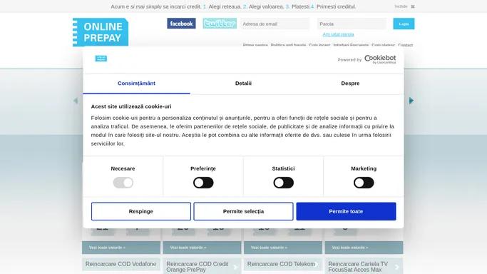 Reincarcare cartela | Reincarcare online Vodafone | Orange | Telekom - Online Prepay