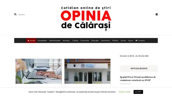 Opinia de Calarasi – Cotidian online de stiri
