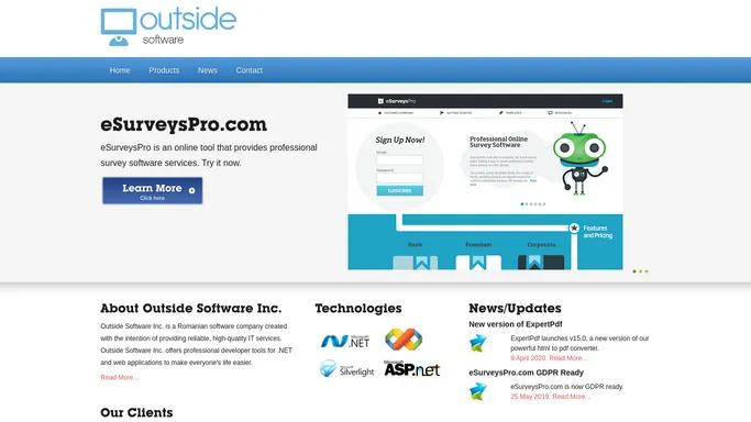 Outside Software Inc. - Developer Libraries for .NET, SaaS Tools for Professionals