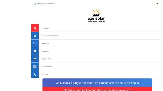 OzeSolar - Incalzire piscina - apa calda - panouri solare